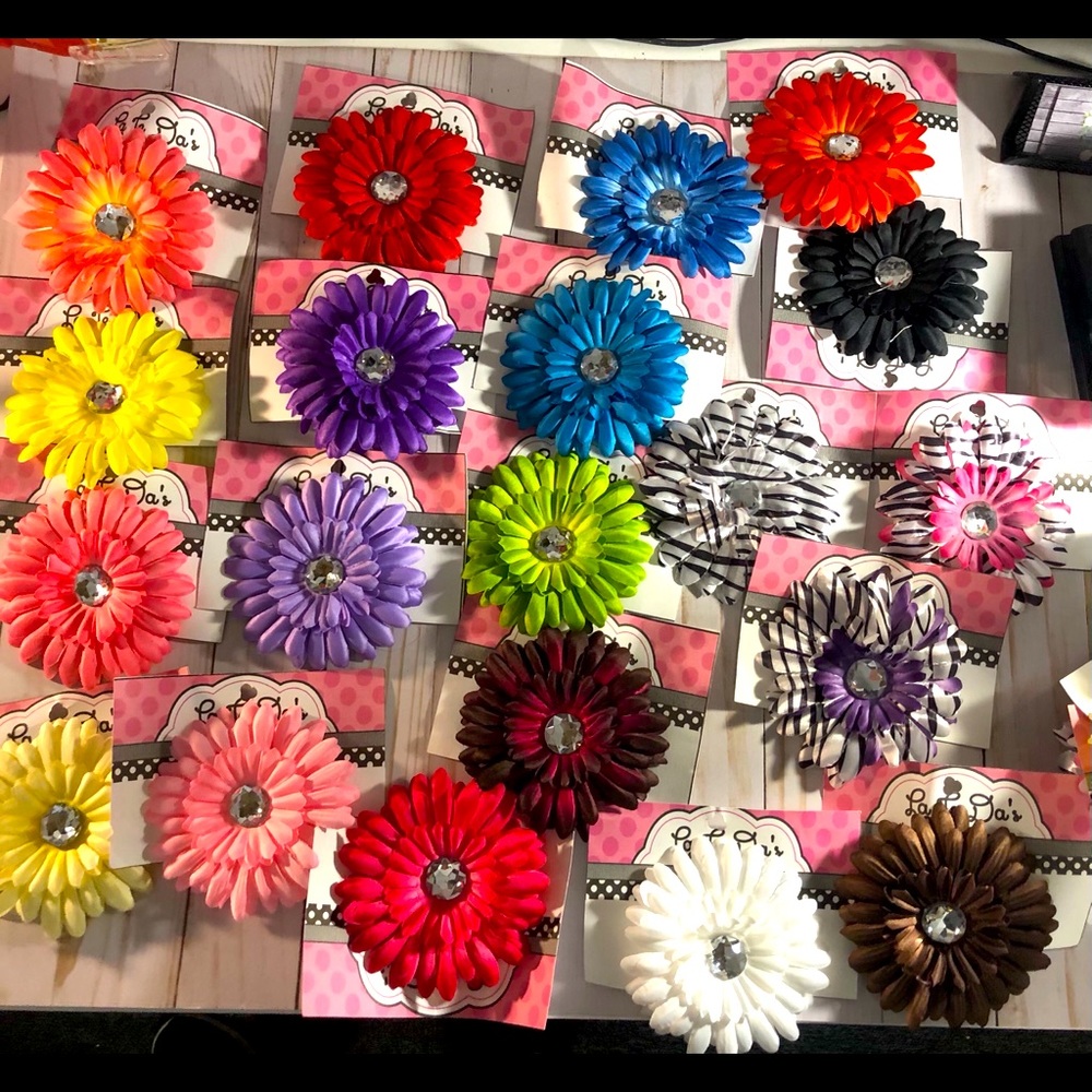 Sale!!Large Flowered Girls Barrett’s/Clips 10/$10
